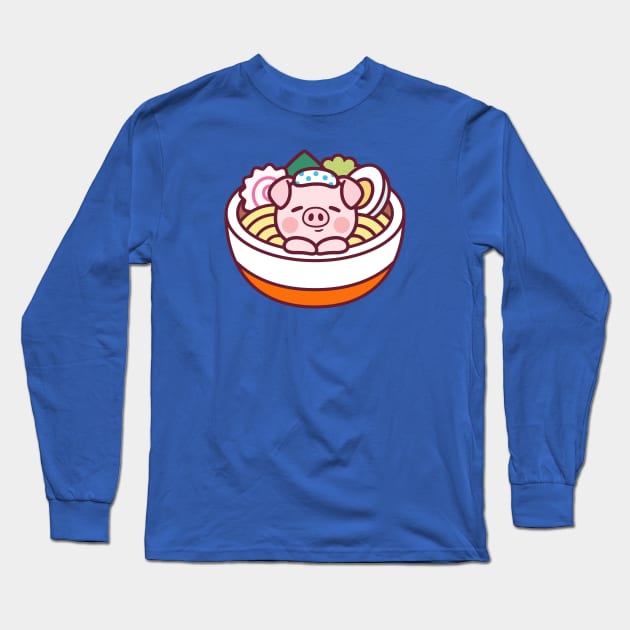 Tonkotsu Ramen Kawaii Long Sleeve T-Shirt by kudasai